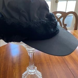 Obermeyer Black Ski Hat/Faux Fur Band